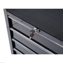 image-Steel 5-Drawer Tool Storage Cabinet Lockable w/ Wheels Handle 2 Keys Garage
