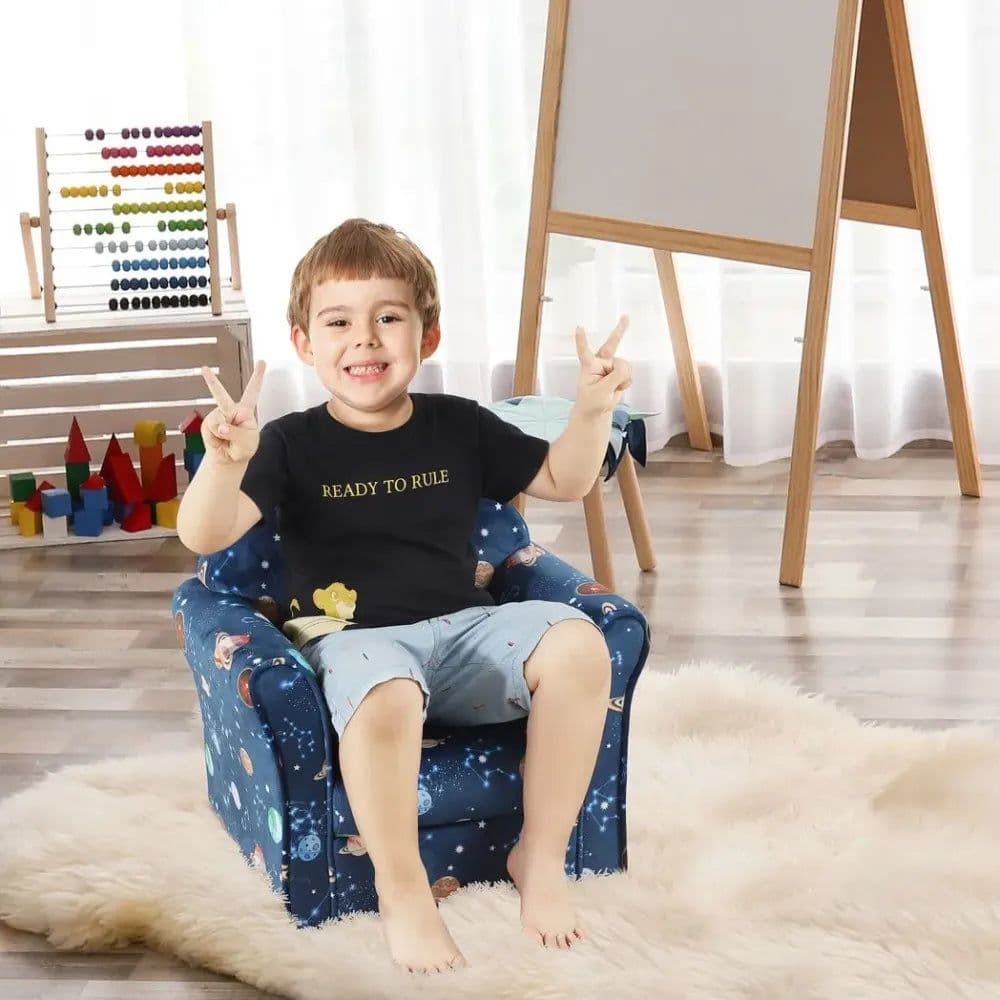 image-Children Kids Mini Sofa Armchair, Planet-Themed Chair, for Bedroom, Playroom