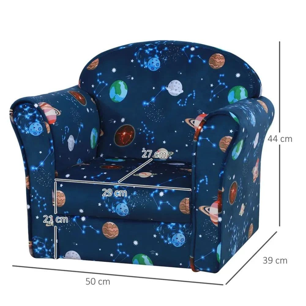 image-Children Kids Mini Sofa Armchair, Planet-Themed Chair, for Bedroom, Playroom