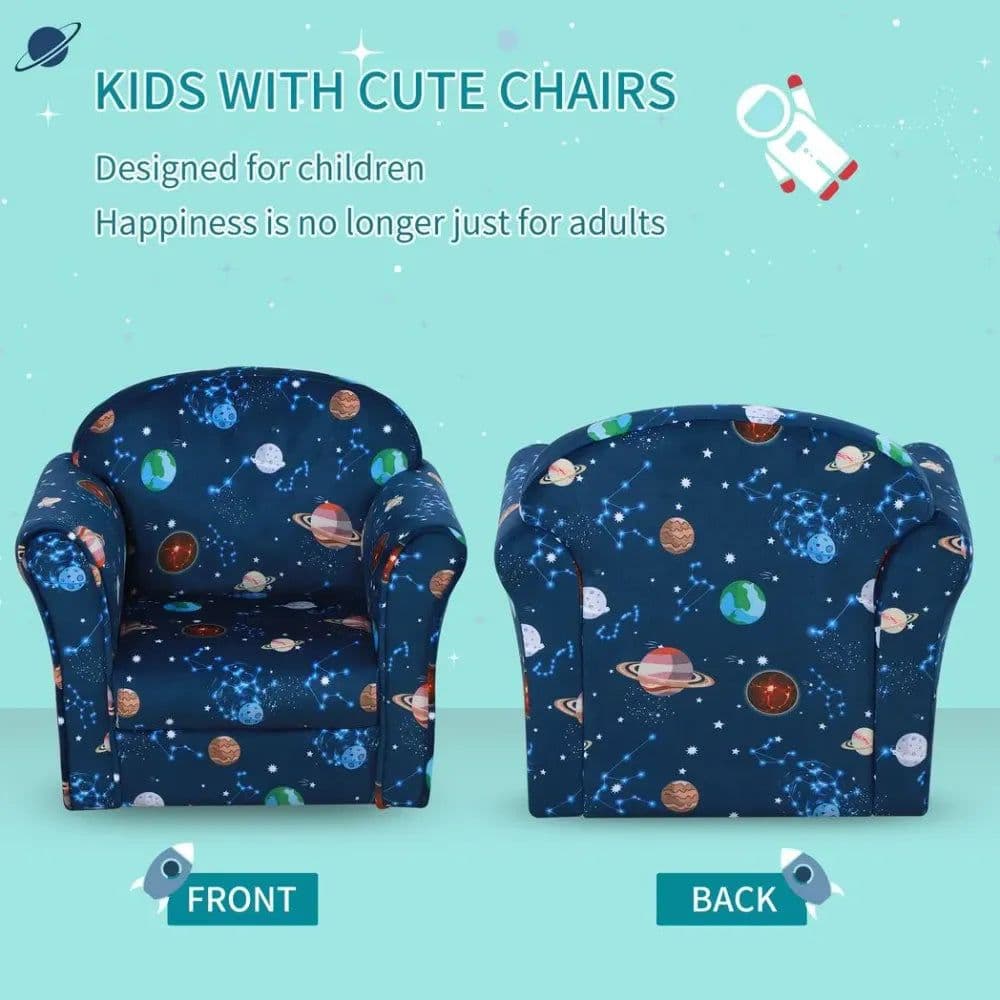 image-Children Kids Mini Sofa Armchair, Planet-Themed Chair, for Bedroom, Playroom