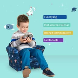 image-Children Kids Mini Sofa Armchair, Planet-Themed Chair, for Bedroom, Playroom