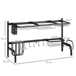 image-Space Saving Over The Sink Dish Drying Rack, 2 Tier Adjustable Dish Drainer