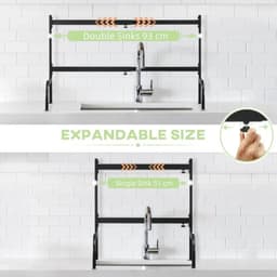 image-Space Saving Over The Sink Dish Drying Rack, 2 Tier Adjustable Dish Drainer