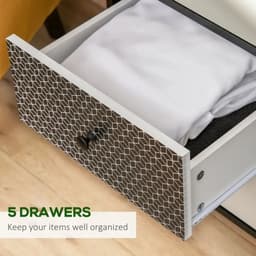 image-Chest of Drawers, 5 Drawer Dresser, Wooden Storage Cabinet Bedroom, Living Room