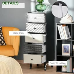 image-Chest of Drawers, 5 Drawer Dresser, Wooden Storage Cabinet Bedroom, Living Room
