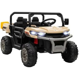 image-Two-Seater Kids Ride on Truck w/ Electric Bucket, Parental Remote - Yellow