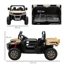 image-Two-Seater Kids Ride on Truck w/ Electric Bucket, Parental Remote - Yellow