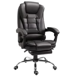 image-High Back Executive Office Chair Reclining Computer Chair w/ Swivel Wheel Brown