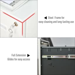 image-Mobile File Cabinet Home Filing Furniture with Adjustable Partition, Lock, White