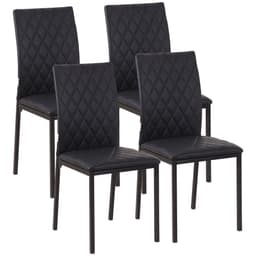image-Modern Dining Chairs Faux Leather Accent Chairs for Kitchen, Set of 4, Black