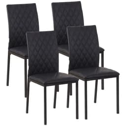 image-Modern Dining Chairs Faux Leather Accent Chairs for Kitchen, Set of 4, Black