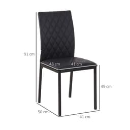 image-Modern Dining Chairs Faux Leather Accent Chairs for Kitchen, Set of 4, Black