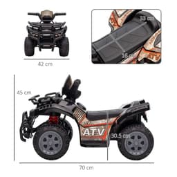 image-Kids Ride-on Four Wheeler ATV Car with Music for 18-36 months Black