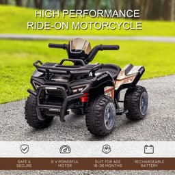 image-Kids Ride-on Four Wheeler ATV Car with Music for 18-36 months Black