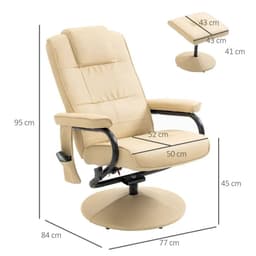 image-Freestanding Living Room Chair with High Density Cushion and Footrest Cream