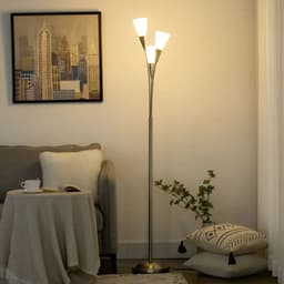 image-Modern Floor Lamp for Living Room Bedroom, 3 Light Upright Standing Lamp