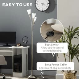 image-Modern Floor Lamp for Living Room Bedroom, 3 Light Upright Standing Lamp