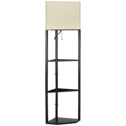 image-Corner Floor Lamp with Shelves, Modern Standing Lamps for Living Room Bedroom