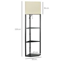 image-Corner Floor Lamp with Shelves, Modern Standing Lamps for Living Room Bedroom