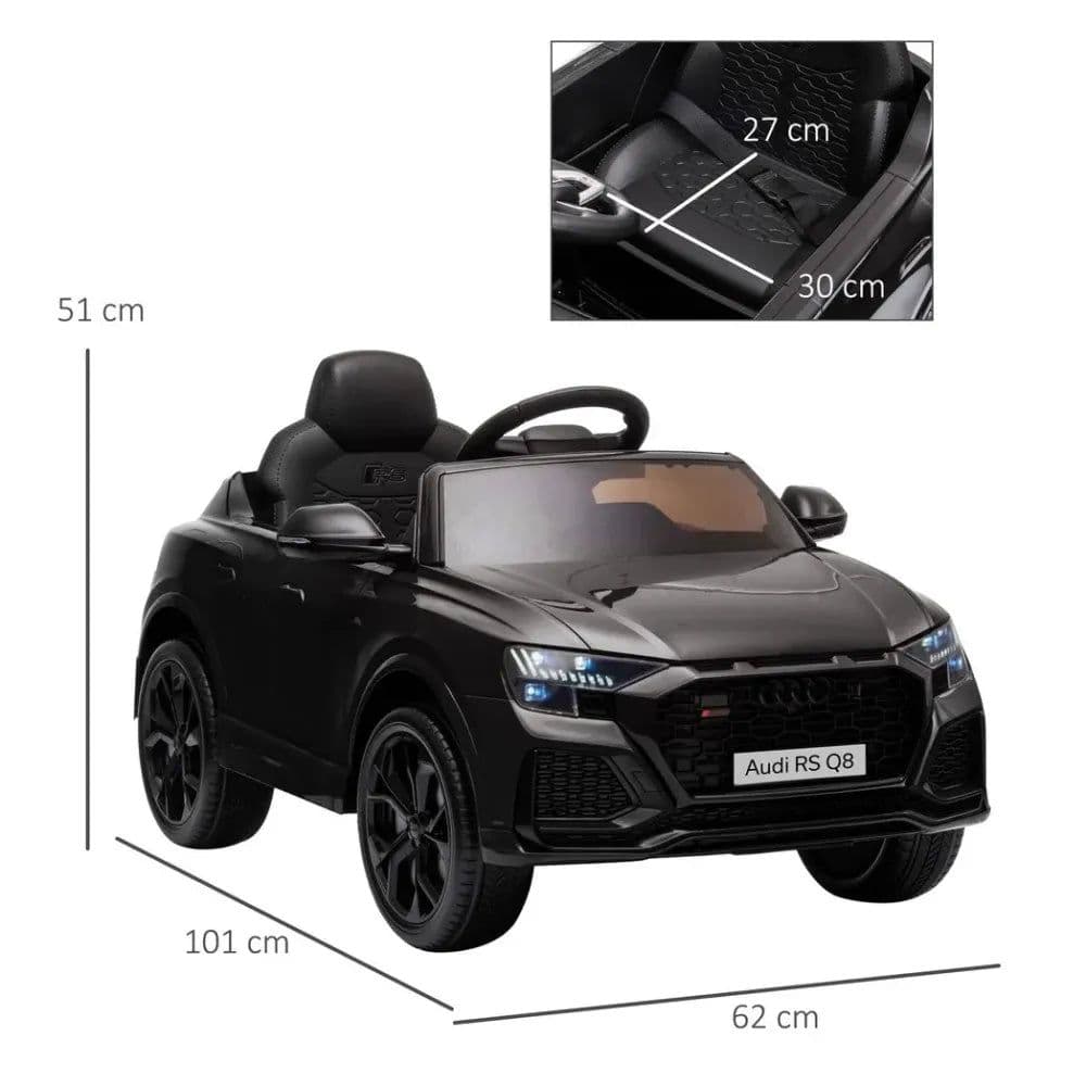 image-Audi RS Q8 6V Kids Electric Ride On Car Toy w/ Remote USB MP3 Bluetooth Black