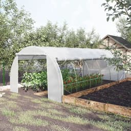 image-6 x 3 x 2 m Polytunnel Greenhouse Pollytunnel Tent w/ Steel Frame White