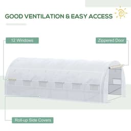 image-6 x 3 x 2 m Polytunnel Greenhouse Pollytunnel Tent w/ Steel Frame White