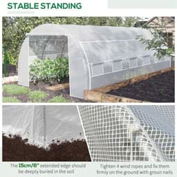 image-6 x 3 x 2 m Polytunnel Greenhouse Pollytunnel Tent w/ Steel Frame White
