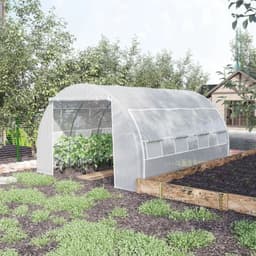 image-4 x 3 x 2 m Polytunnel Greenhouse Pollytunnel Tent w/ Steel Frame White