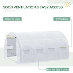 image-4 x 3 x 2 m Polytunnel Greenhouse Pollytunnel Tent w/ Steel Frame White