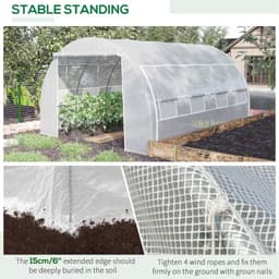 image-4 x 3 x 2 m Polytunnel Greenhouse Pollytunnel Tent w/ Steel Frame White