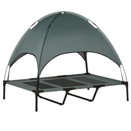 image-122 cm Elevated Pet Bed Dog Cot Tent with Canopy Instant Shelter Outdoor Grey