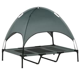 image-122 cm Elevated Pet Bed Dog Cot Tent with Canopy Instant Shelter Outdoor Grey