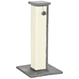 image-Cat Scratching Post 81cm Cat Scratcher w/ Natural Sisal Rope Hanging Ball Grey