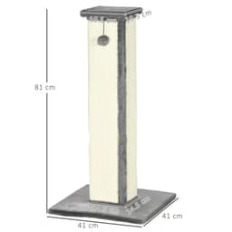 image-Cat Scratching Post 81cm Cat Scratcher w/ Natural Sisal Rope Hanging Ball Grey