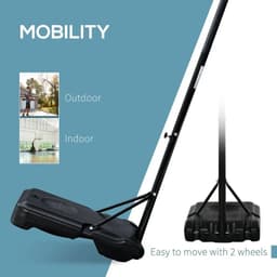 image-Outdoor Adjustable Basketball Hoop Stand w/ Wheels, Stable Base 258-314cm