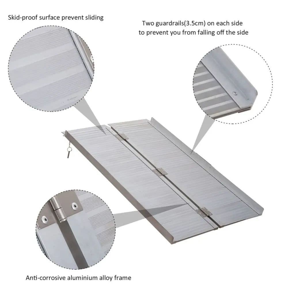 image-Portable Folding Wheelchair Ramp Scooter Mobility Stars w/ Carry Handle 4 Sizes