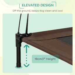 image-92 cm Elevated Pet Bed Dog Cot Tent with Canopy Instant Shelter Outdoor Coffee