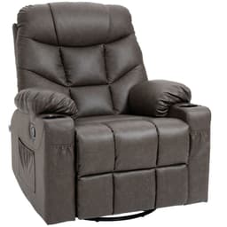 image-PU Leather Manual Recliner Chair, Recliner Armchair for Living Room, Brown