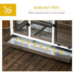 image-Rabbit Hutch Guinea Pig Cage with Slide-out Tray Wheels for Outdoor & Indoor