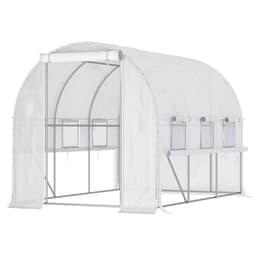 image-Large Outside Backyard Plant Greenhouse Hot House w/ Zippered Doors White
