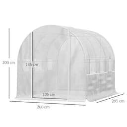 image-Large Outside Backyard Plant Greenhouse Hot House w/ Zippered Doors White