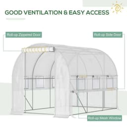 image-Large Outside Backyard Plant Greenhouse Hot House w/ Zippered Doors White
