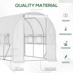 image-Large Outside Backyard Plant Greenhouse Hot House w/ Zippered Doors White