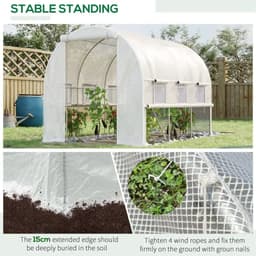image-Large Outside Backyard Plant Greenhouse Hot House w/ Zippered Doors White