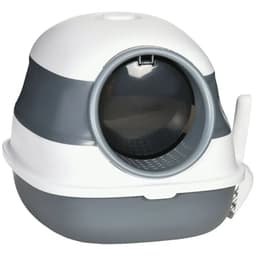 image-Cat Litter Tray with Lid, Hooded Cat Litter Box w/ High Side, Deodorant, Scoop