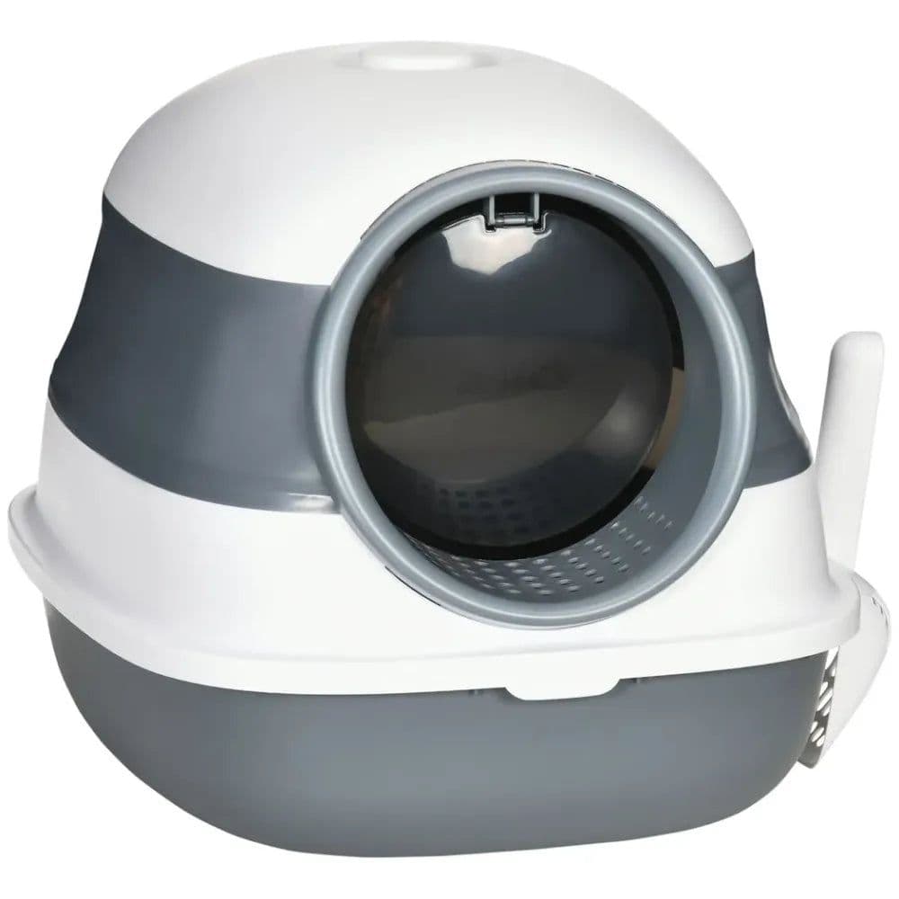 image-Cat Litter Tray with Lid, Hooded Cat Litter Box w/ High Side, Deodorant, Scoop