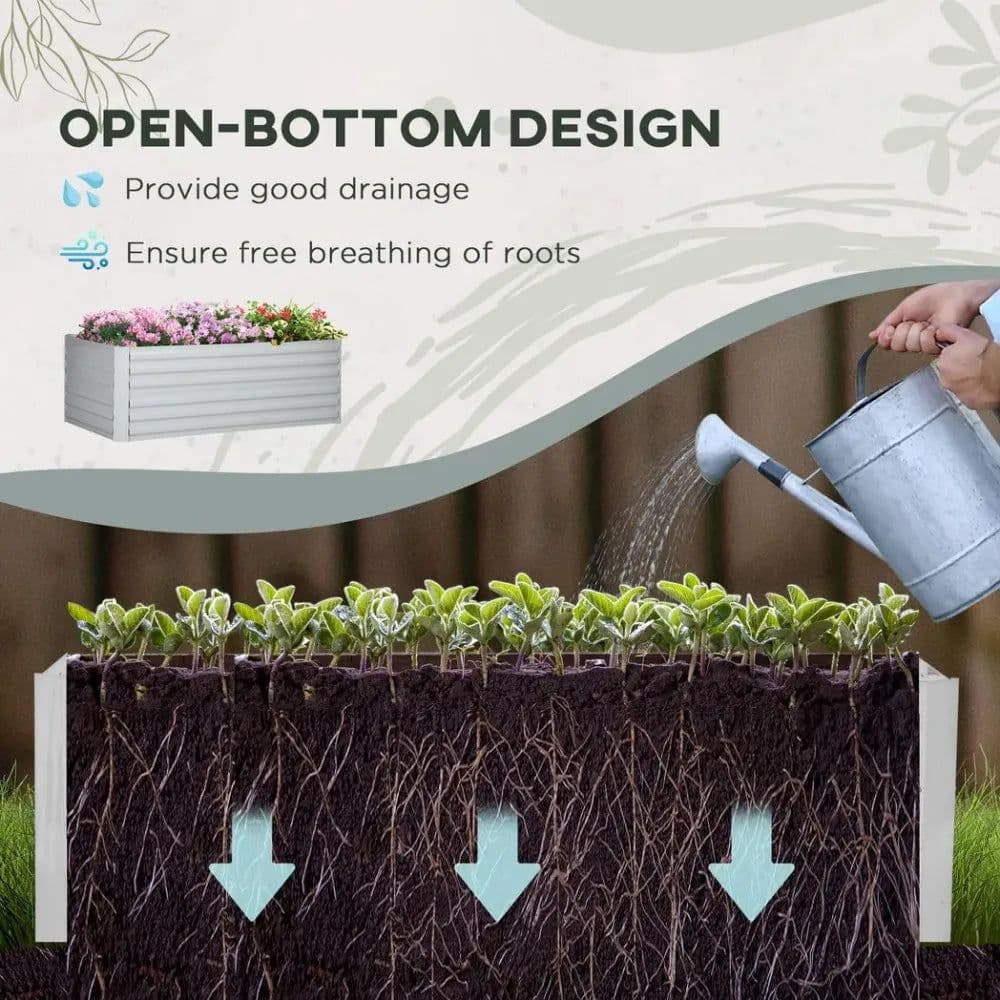 image-Raised Beds for Garden Galvanised Steel Outdoor Planters with Reinforced Rods