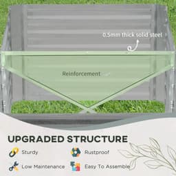 image-Raised Beds for Garden Galvanised Steel Outdoor Planters with Reinforced Rods