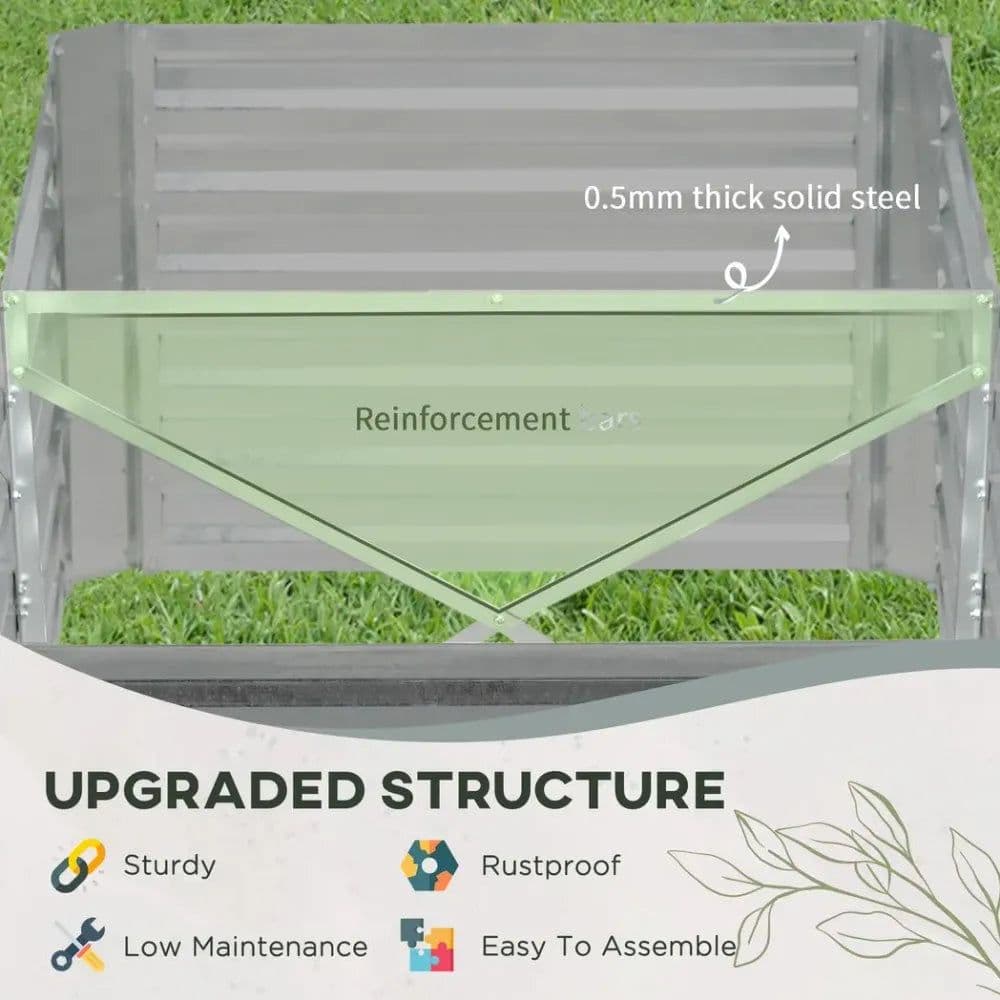 image-Raised Beds for Garden Galvanised Steel Outdoor Planters with Reinforced Rods