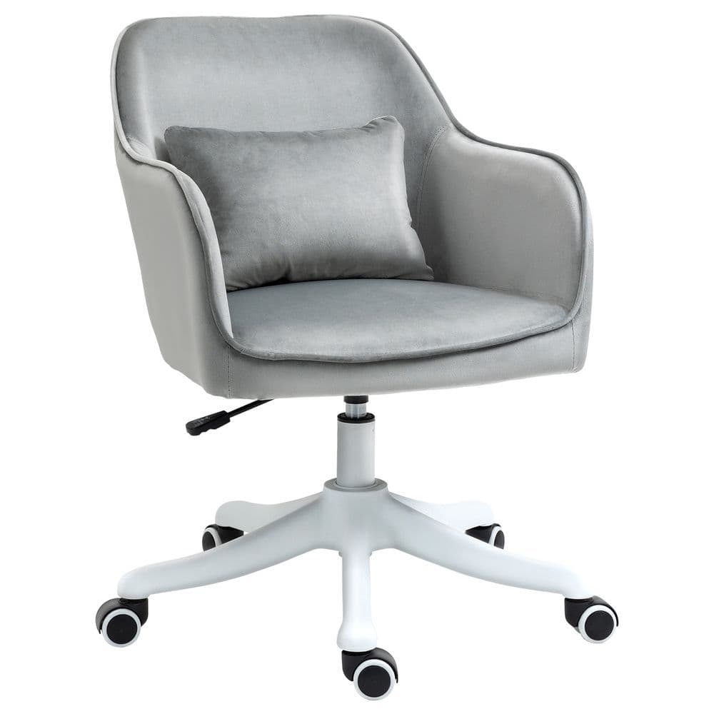 image-Office Chair with Rechargeable Electric Vibration Massage Lumbar Pillow, Wheels